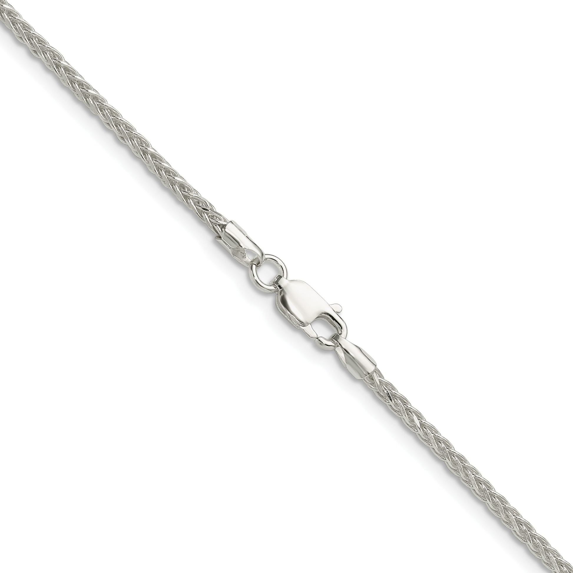 Sterling Silver 2.1mm Diamond-cut Square Spiga Chain