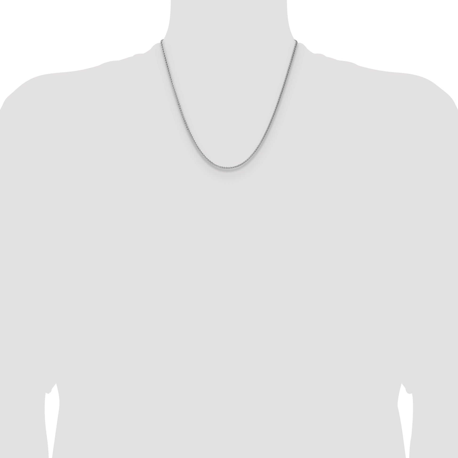 Sterling Silver 2.1mm Diamond-cut Square Spiga Chain