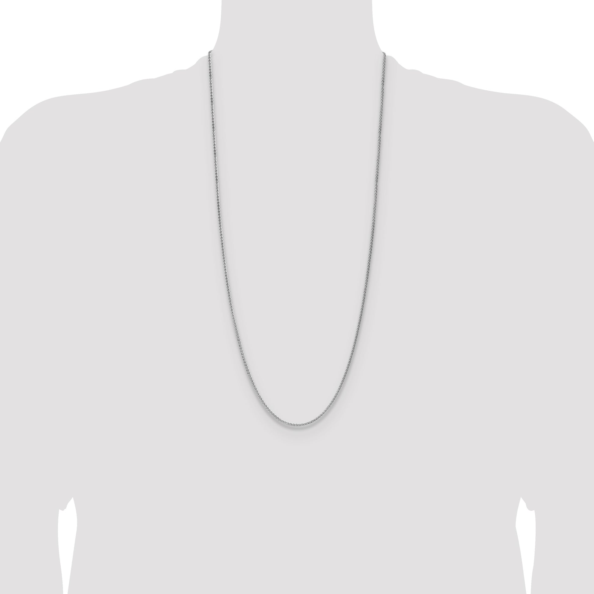 Sterling Silver 2.1mm Diamond-cut Square Spiga Chain
