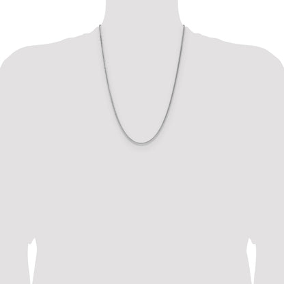 Sterling Silver Rhodium-plated 2.1mm Diamond-cut Square Spiga Chain