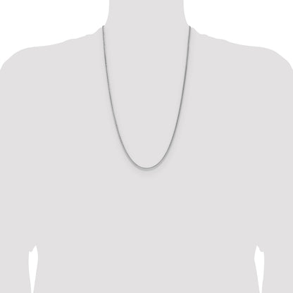 Sterling Silver Rhodium-plated 2.1mm Diamond-cut Square Spiga Chain