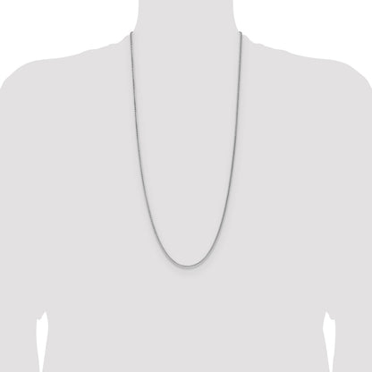 Sterling Silver Rhodium-plated 2.1mm Diamond-cut Square Spiga Chain