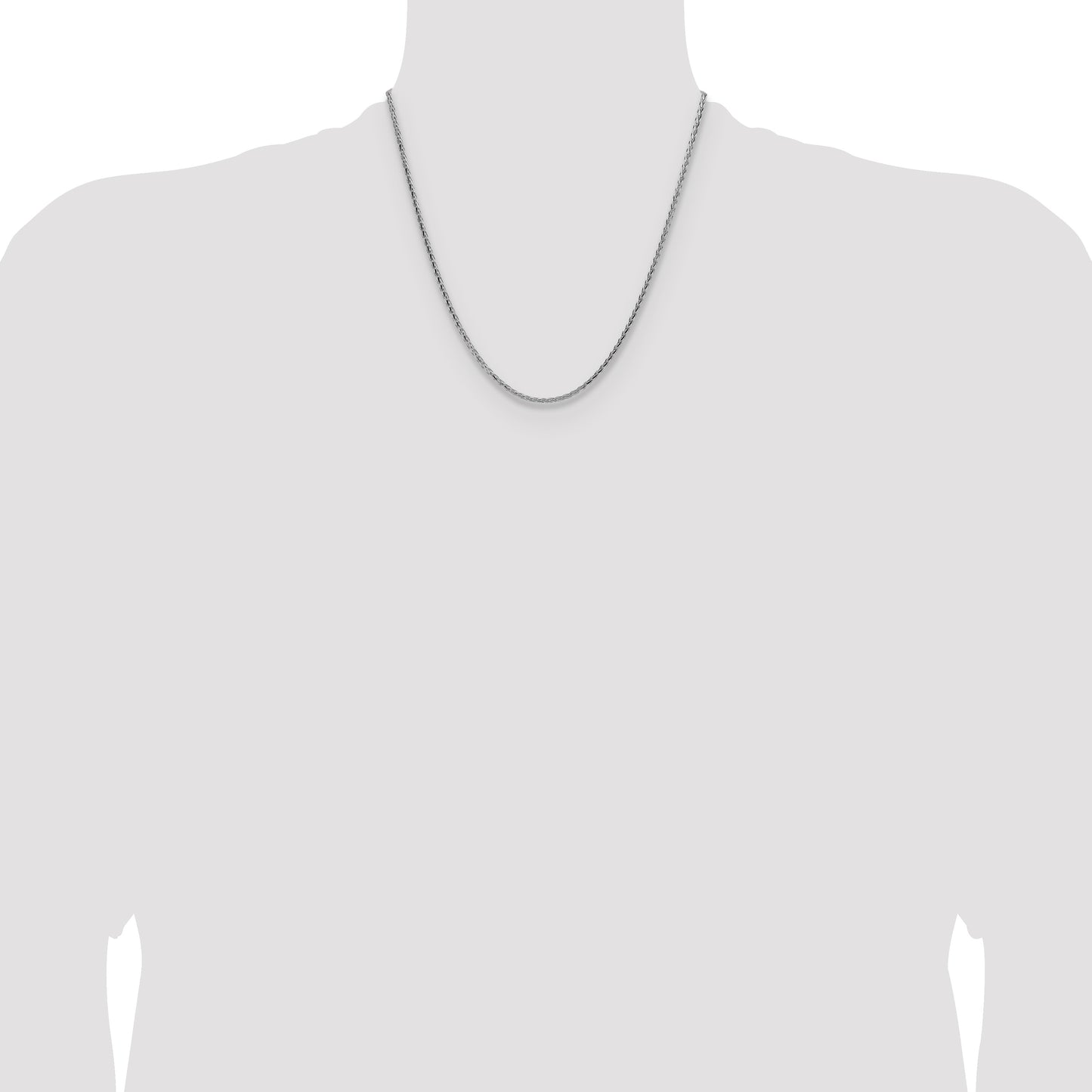Sterling Silver 2.5mm Diamond-cut Square Spiga Chain