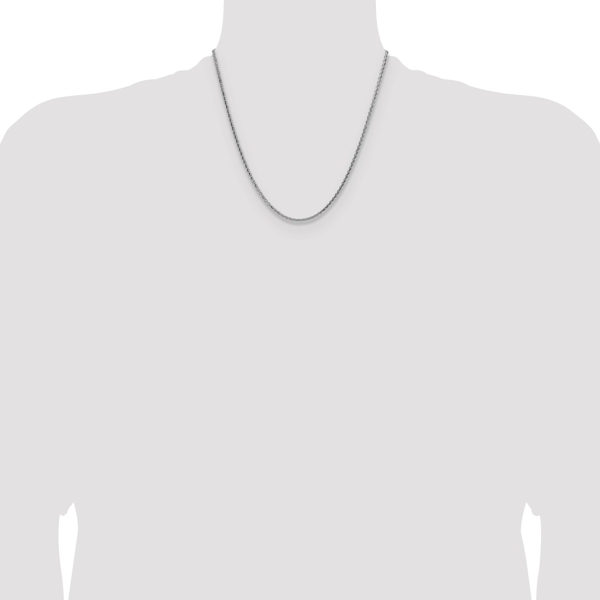 Sterling Silver 2.5mm Diamond-cut Square Spiga Chain