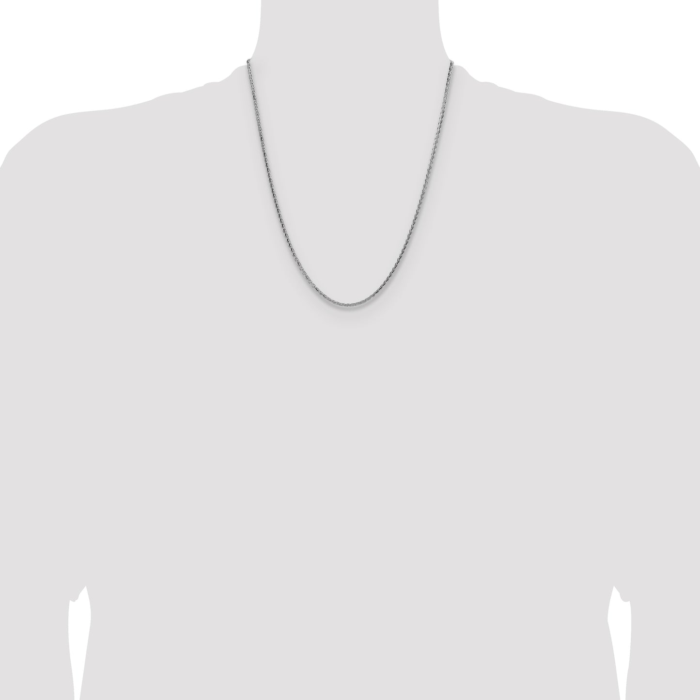 Sterling Silver 2.5mm Diamond-cut Square Spiga Chain