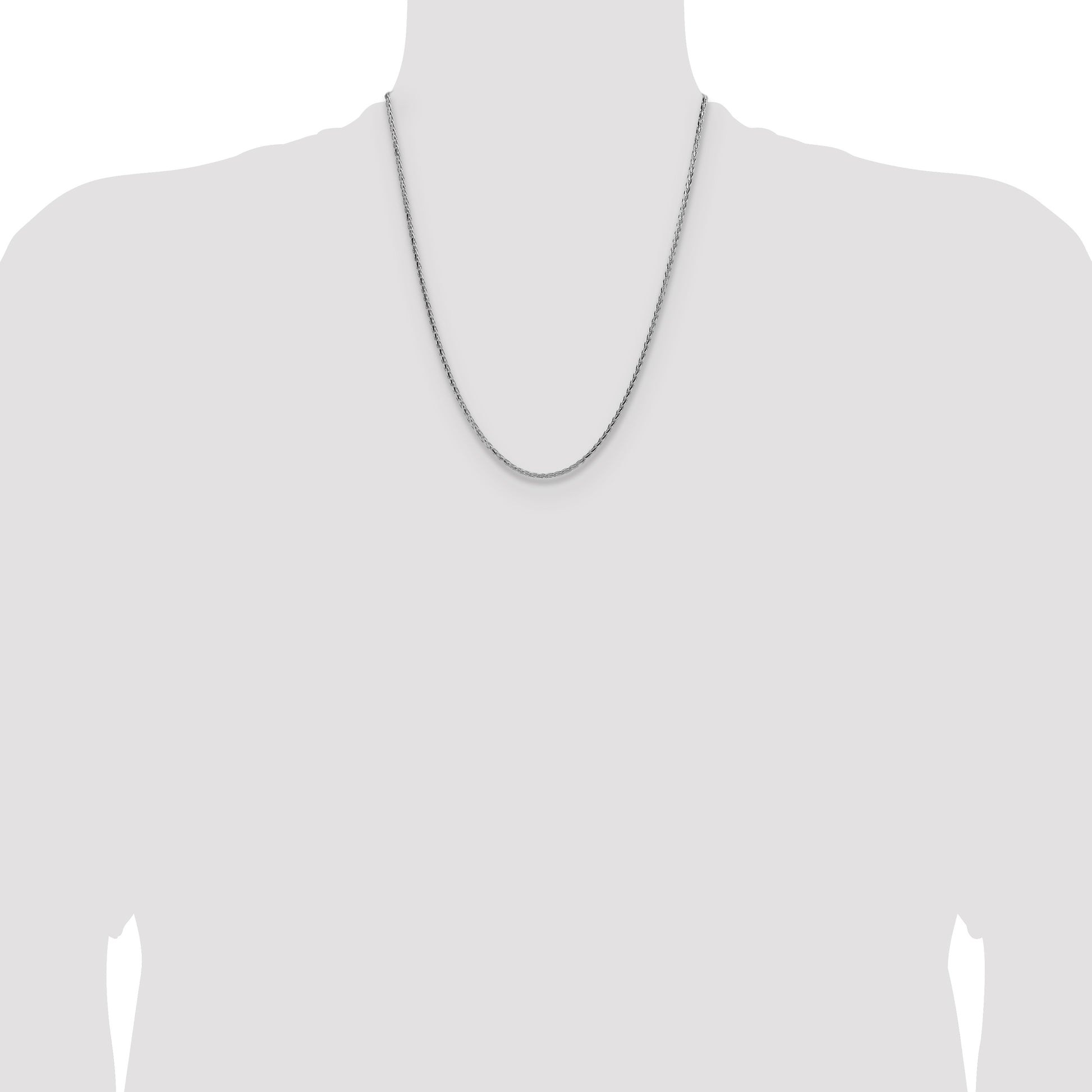 Sterling Silver 2.5mm Diamond-cut Square Spiga Chain
