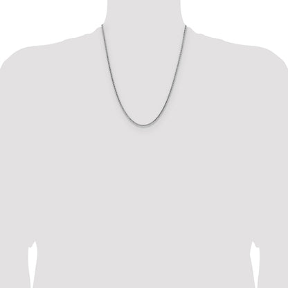 Sterling Silver 2.5mm Diamond-cut Square Spiga Chain
