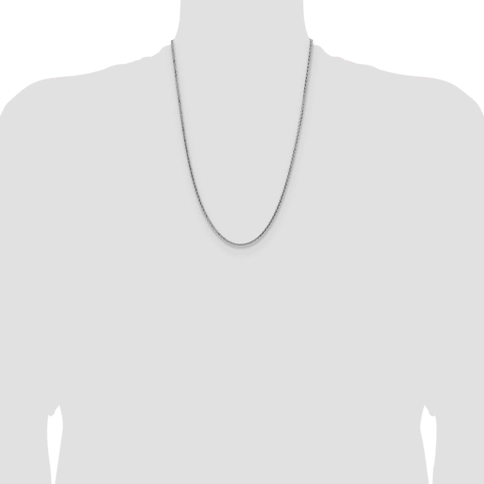 Sterling Silver 2.5mm Diamond-cut Square Spiga Chain