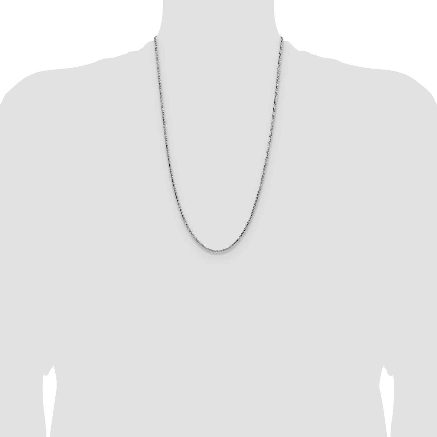 Sterling Silver 2.5mm Diamond-cut Square Spiga Chain
