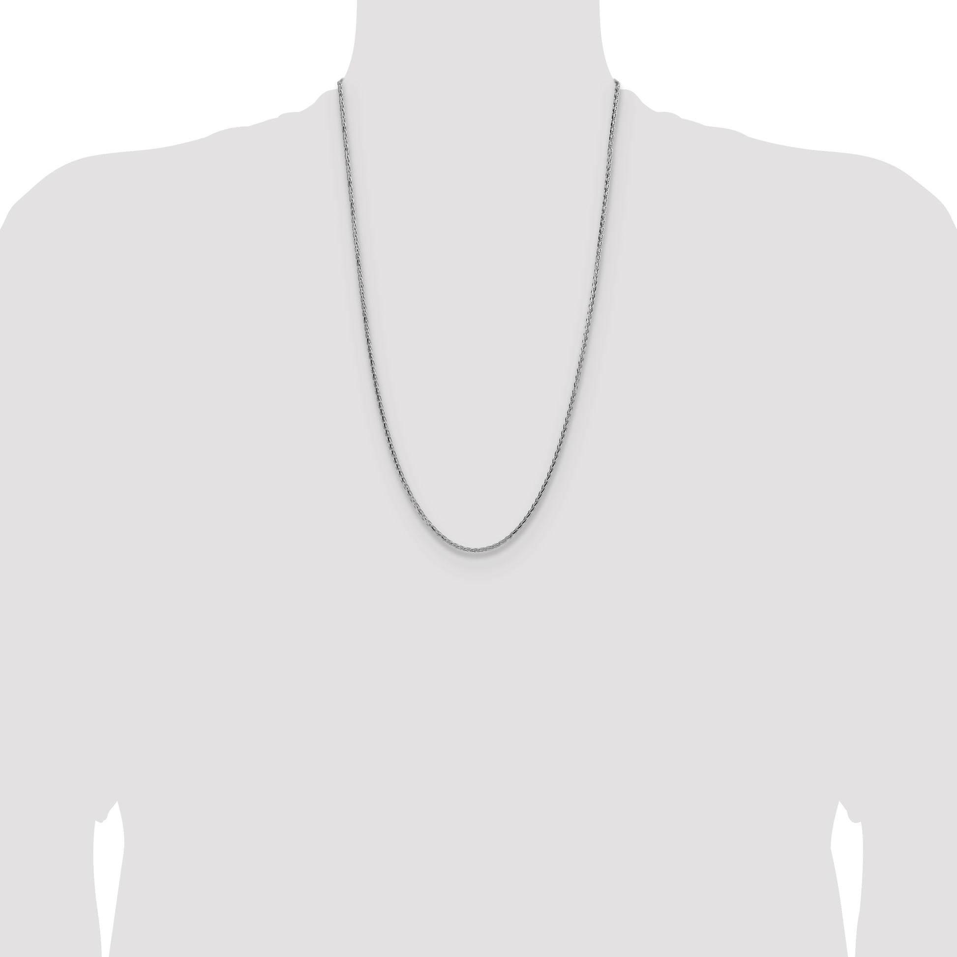 Sterling Silver 2.5mm Diamond-cut Square Spiga Chain