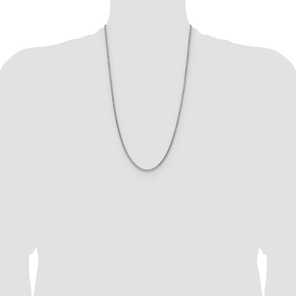 Sterling Silver 2.5mm Diamond-cut Square Spiga Chain