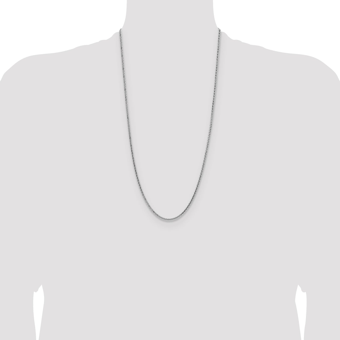 Sterling Silver 2.5mm Diamond-cut Square Spiga Chain