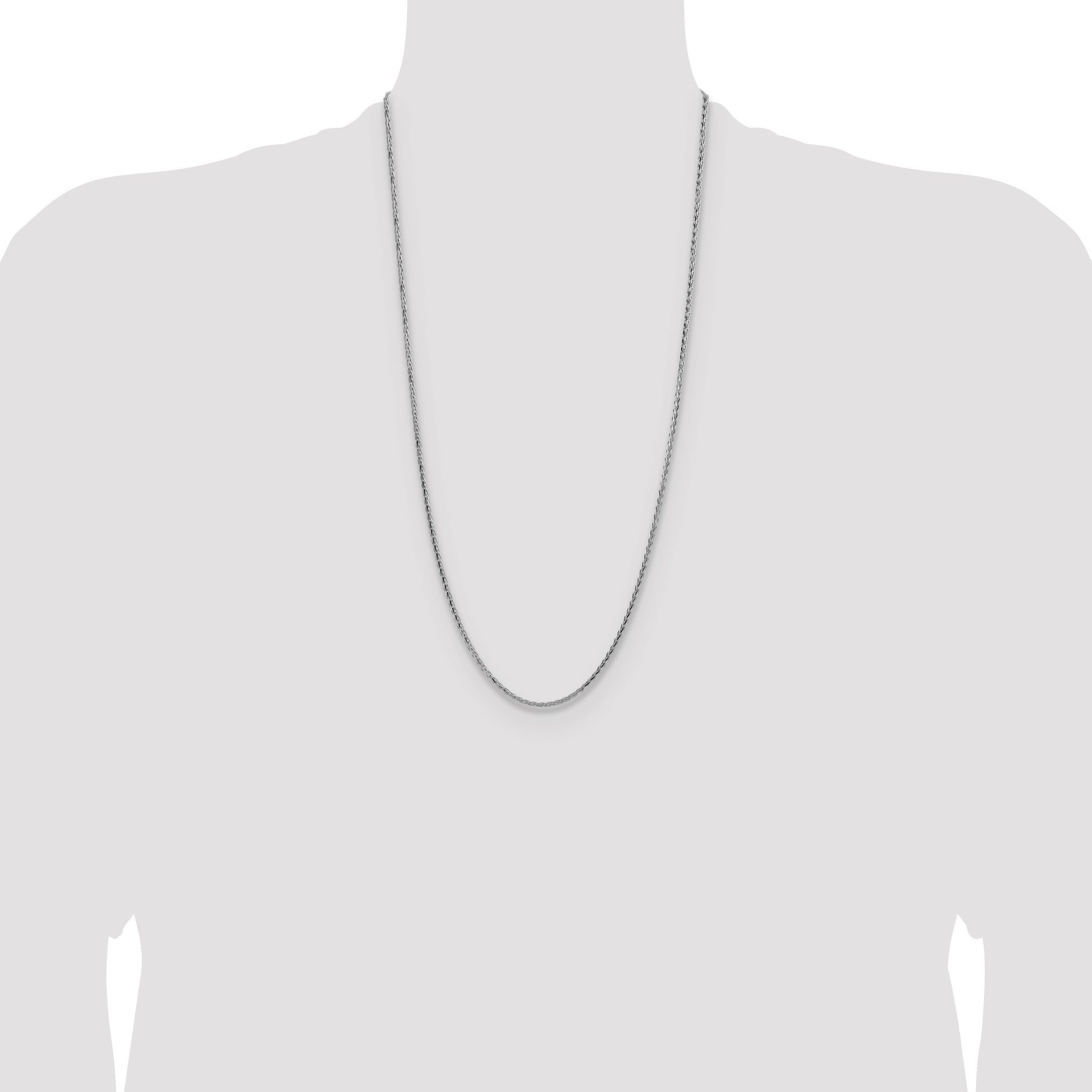 Sterling Silver 2.5mm Diamond-cut Square Spiga Chain