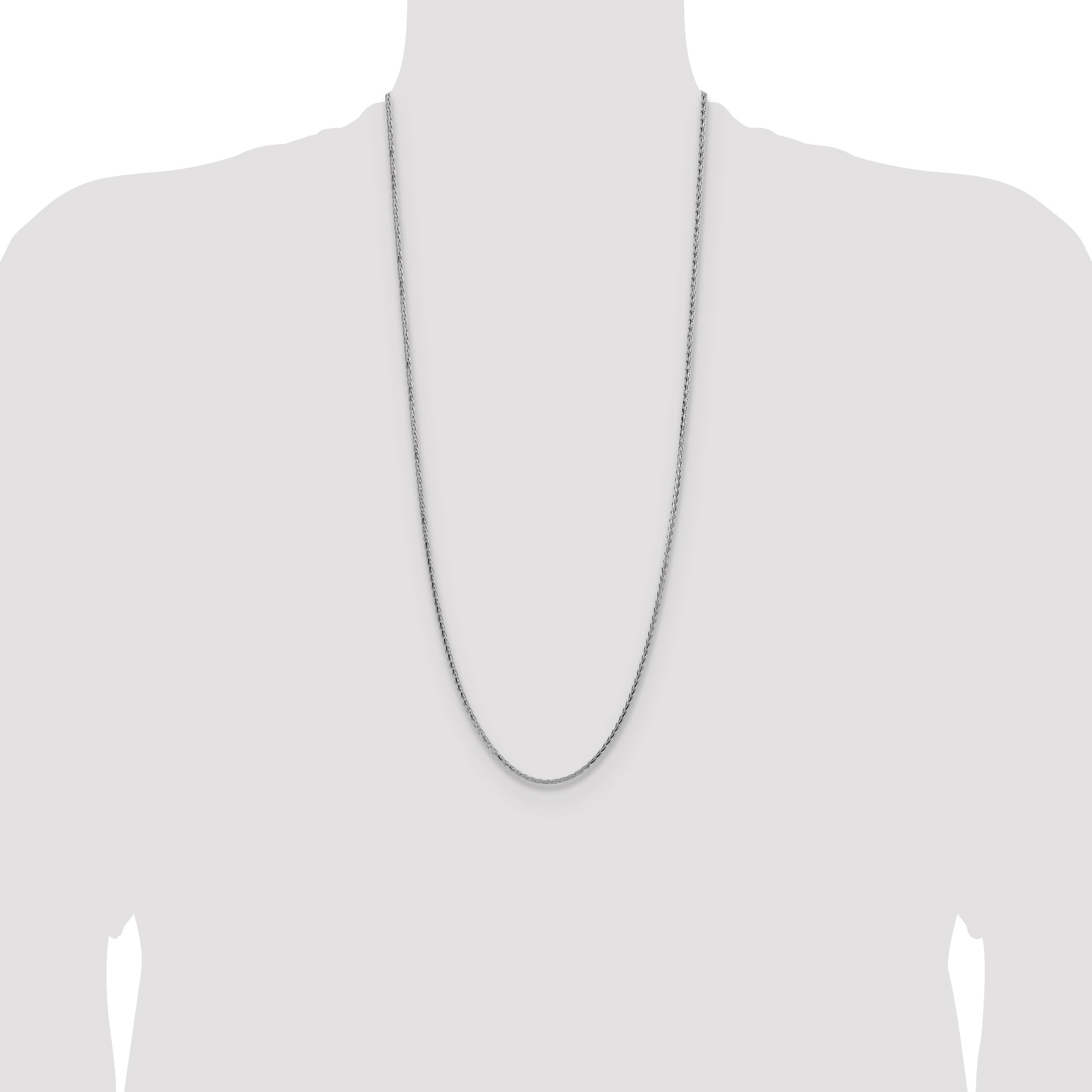 Sterling Silver 2.5mm Diamond-cut Square Spiga Chain