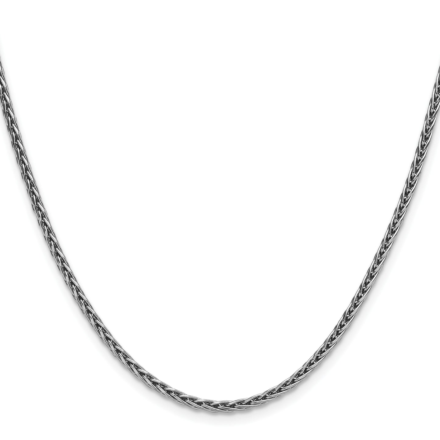 Sterling Silver Rhodium-plated 2.5mm Diamond-cut Square Spiga Chain