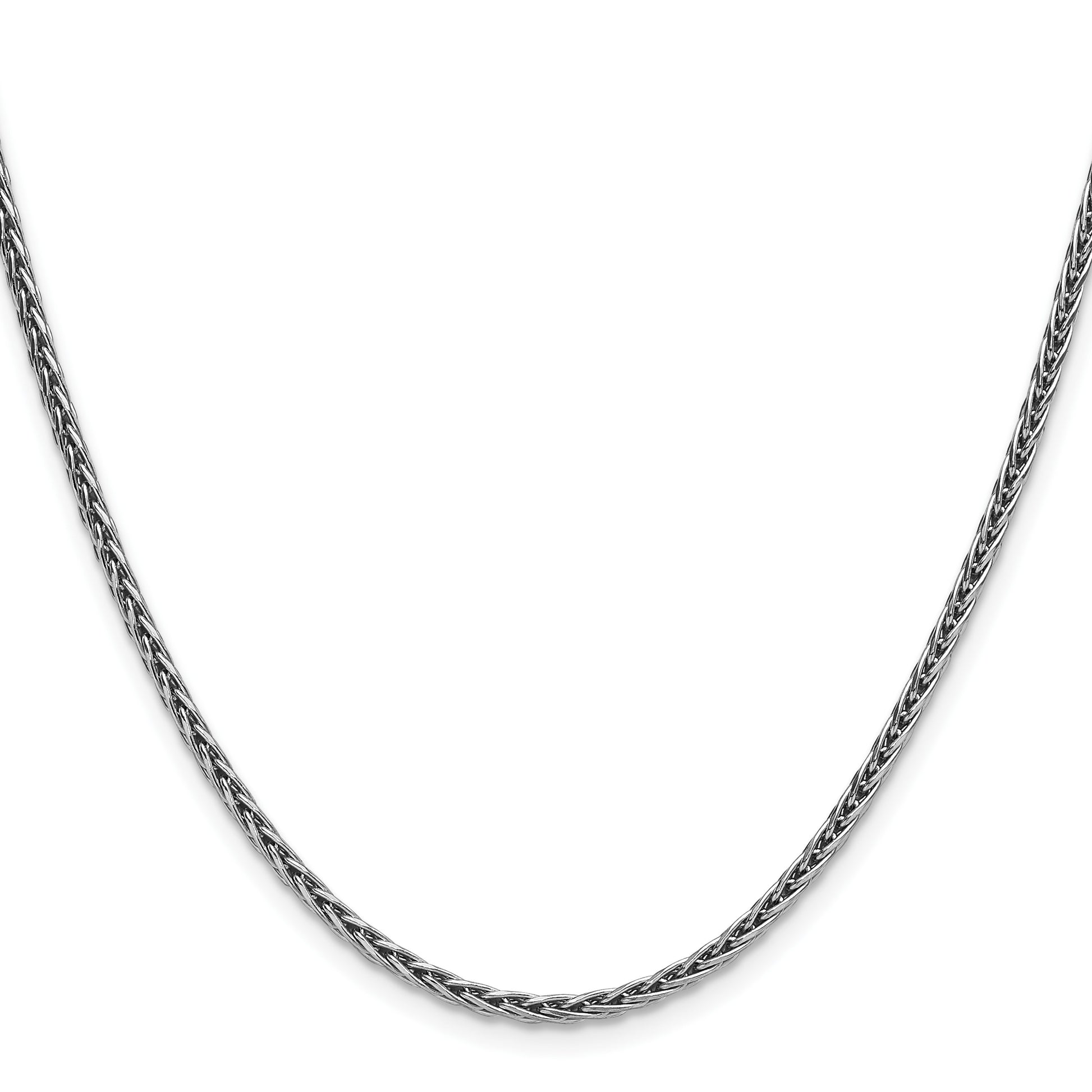 Sterling Silver Rhodium-plated 2.5mm Diamond-cut Square Spiga Chain