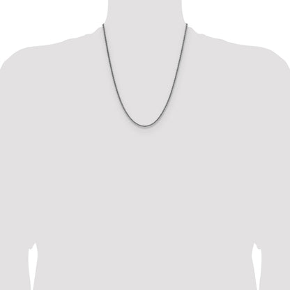Sterling Silver Rhodium-plated 2.5mm Diamond-cut Square Spiga Chain