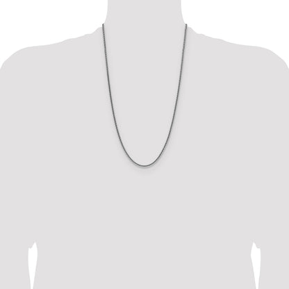 Sterling Silver Rhodium-plated 2.5mm Diamond-cut Square Spiga Chain