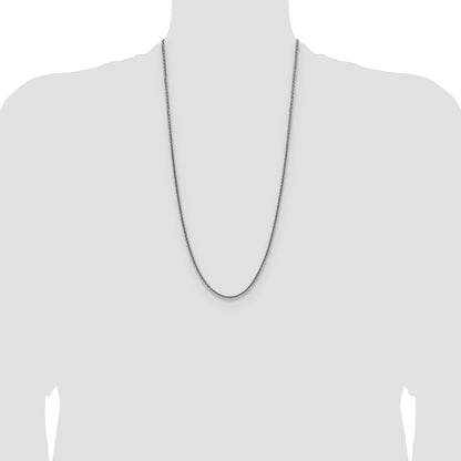 Sterling Silver Rhodium-plated 2.5mm Diamond-cut Square Spiga Chain