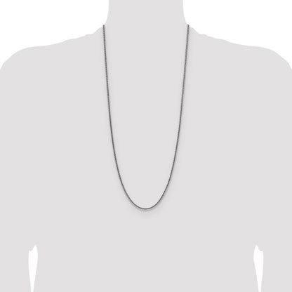Sterling Silver Rhodium-plated 2.5mm Diamond-cut Square Spiga Chain