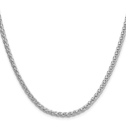 Sterling Silver Rhodium-plated 3.5mm Diamond-cut Square Spiga Chain