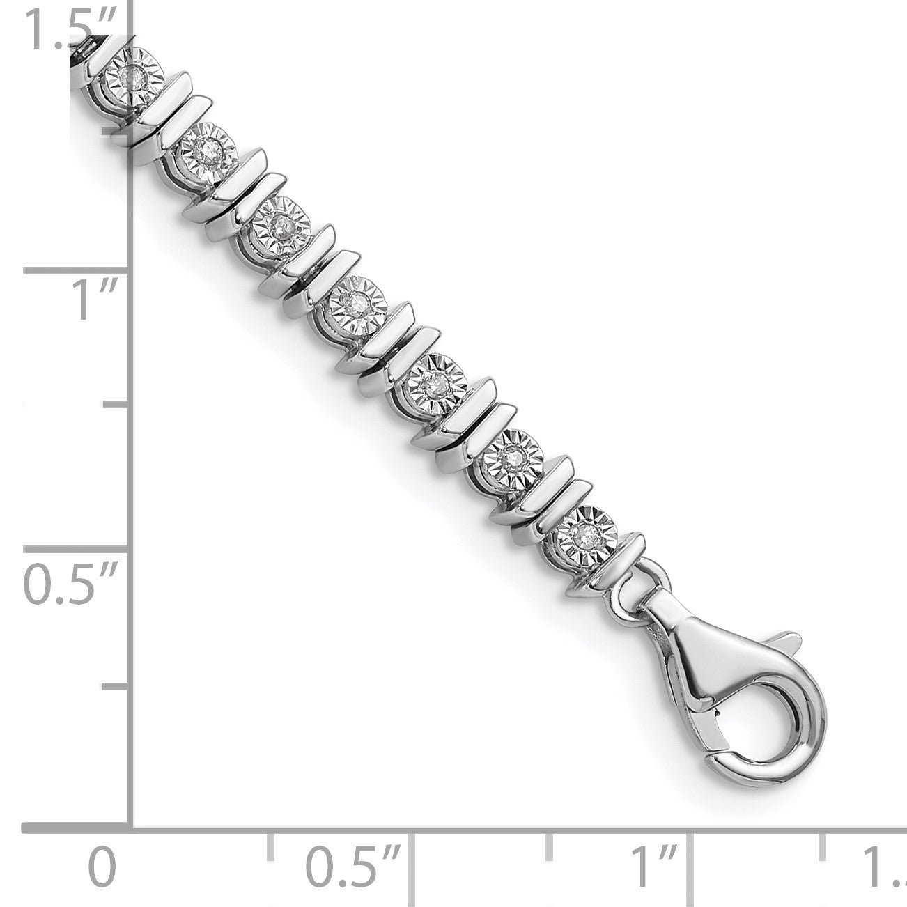 Sterling Silver Rhodium-plated Diam. Tennis Bracelet