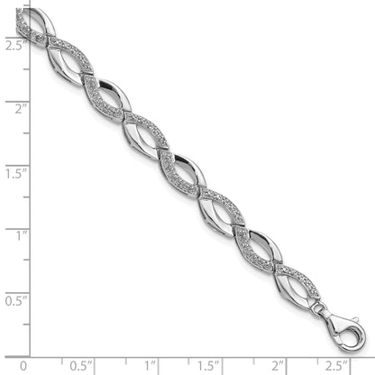 Sterling Silver Rhodium-plated Diam. Bracelet