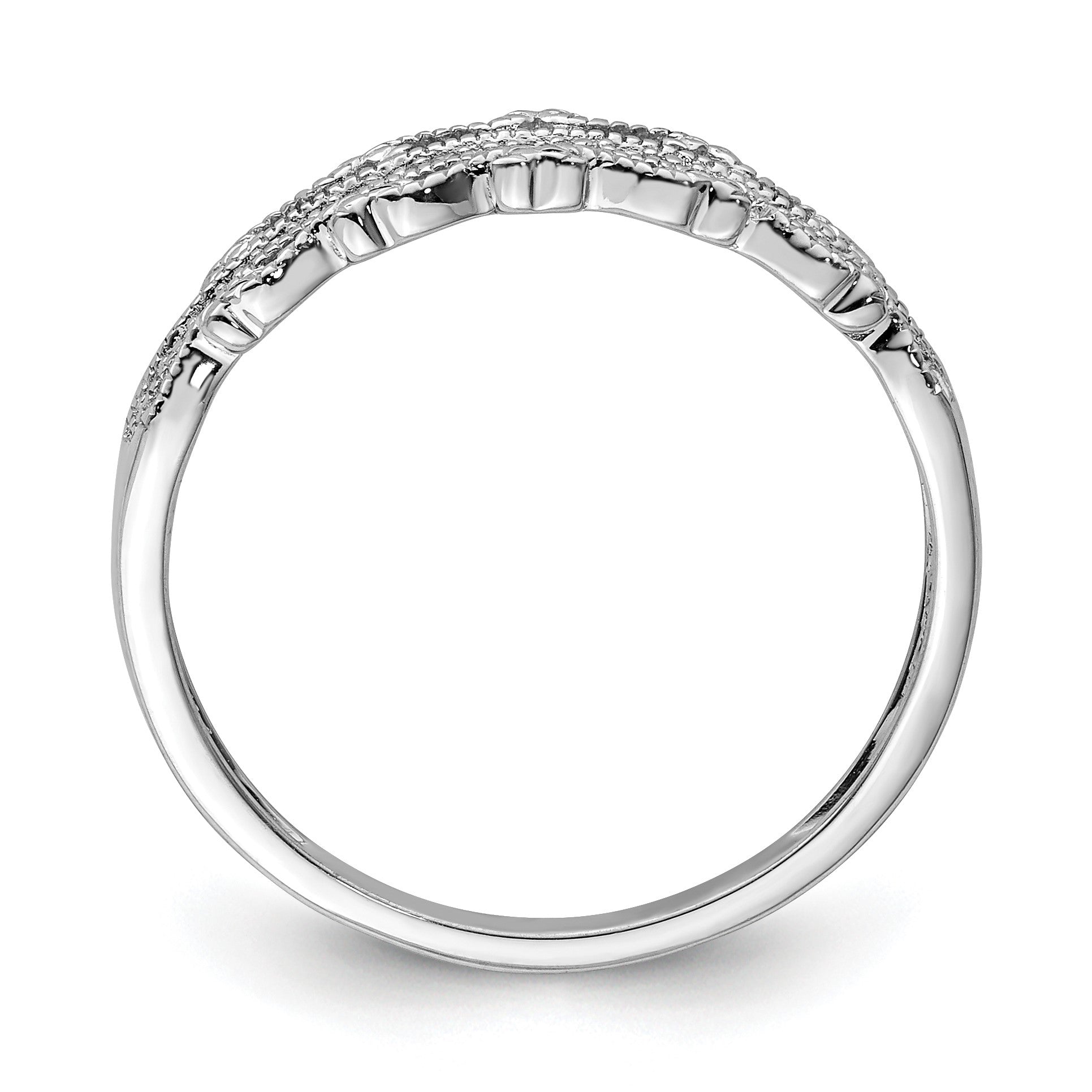 Sterling Silver Rhodium Plated Diamond Band