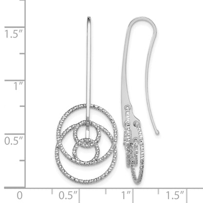 Sterling Silver Rhodium-plated D/C Fancy Circles Dangle Earrings