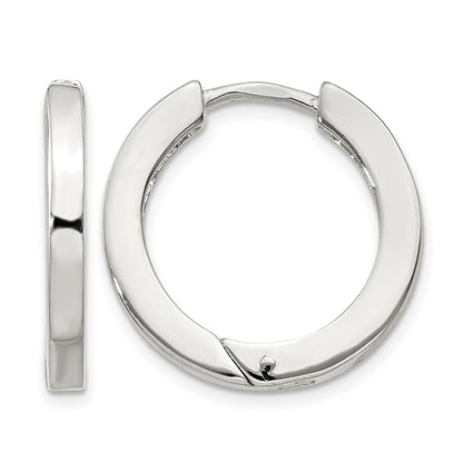 Sterling Silver 2.5x20mm Hinged Hoop Earrings