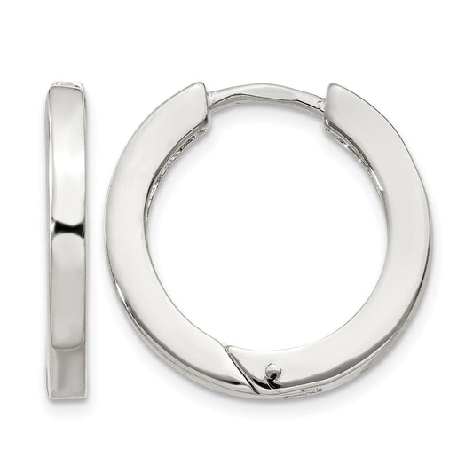 Sterling Silver 2.5x20mm Hinged Hoop Earrings
