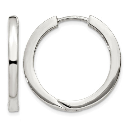 Sterling Silver 2.5x25mm Hinged Hoop Earrings