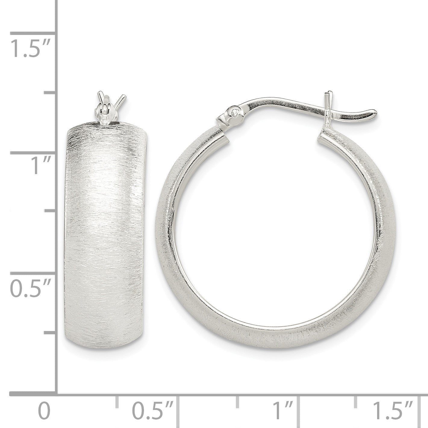 Sterling Silver Polished & Laser-cut 8.5x25mm Round Hoop Earrings