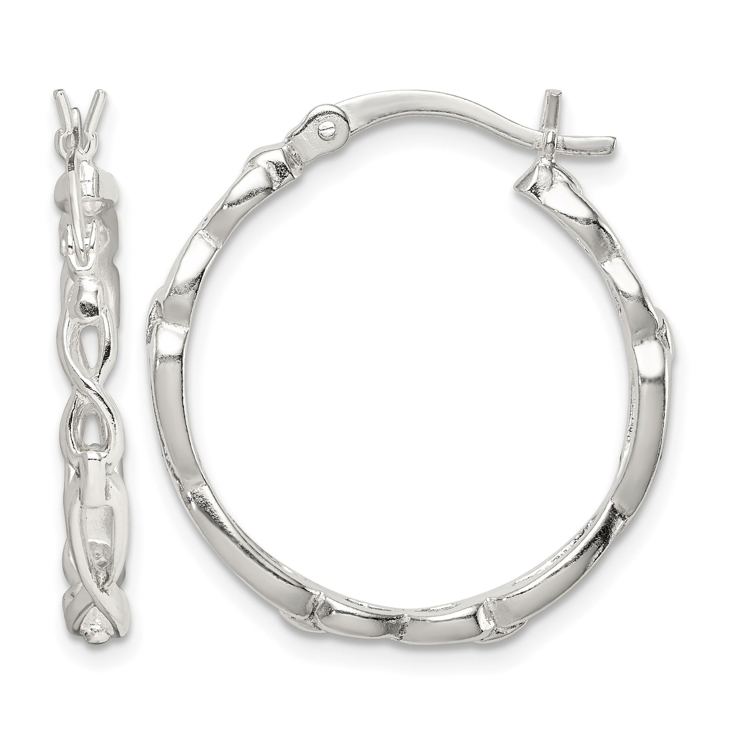 Sterling Silver Infinity Design Hoop Earrings