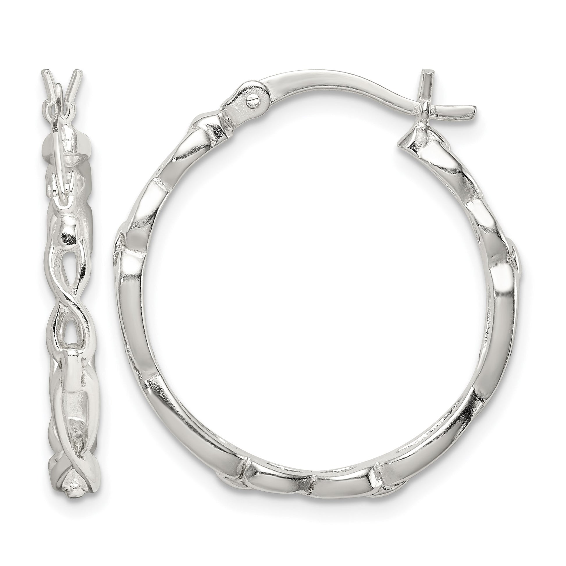 Sterling Silver Infinity Design Hoop Earrings