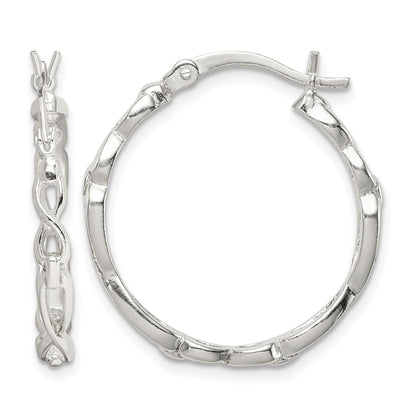 Sterling Silver Infinity Design Hoop Earrings