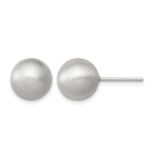 Sterling Silver Polished 10mm Laser-cut Post Earrings