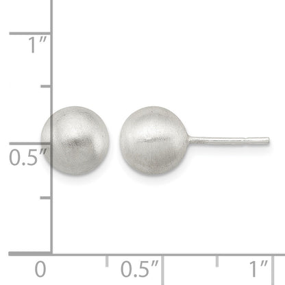 Sterling Silver Polished 8mm Laser-cut Post Earrings