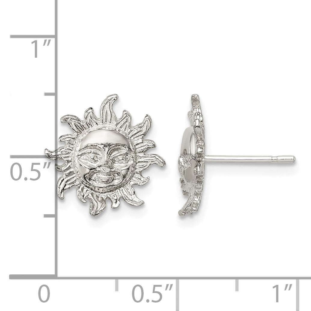 Sterling Silver Sun Mini Earrings