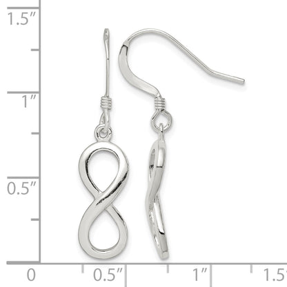 Sterling Silver Polished Infinity Symbol Dangle Earrings