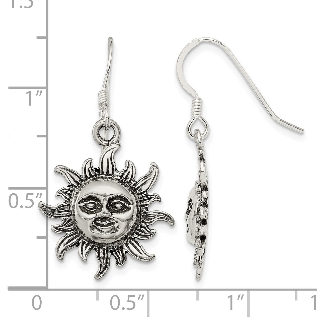 Sterling Silver Sun Earrings