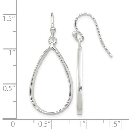 Sterling Silver Polished Teardrop Dangle Earrings
