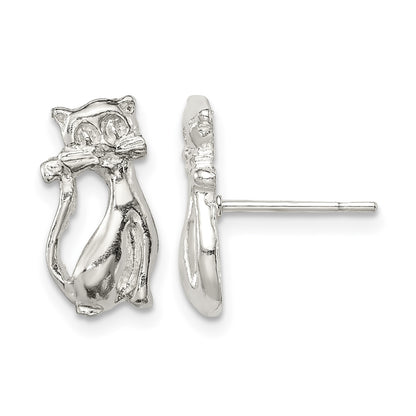 Sterling Silver Cat Mini Post Earrings