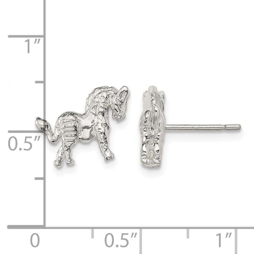 Sterling Silver Horse Mini Earrings
