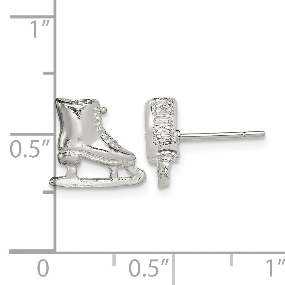 Sterling Silver Ice Skate Mini Earrings