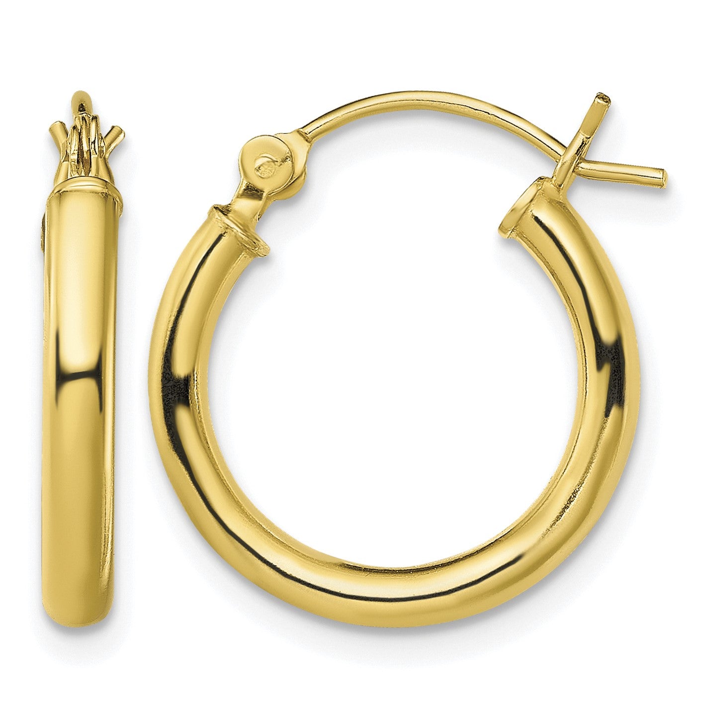 Sterling Silver Gold-Tone Polished 2.5x18mm Hoop Earrings