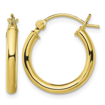 Sterling Silver Gold-Tone Polished 2.5x18mm Hoop Earrings