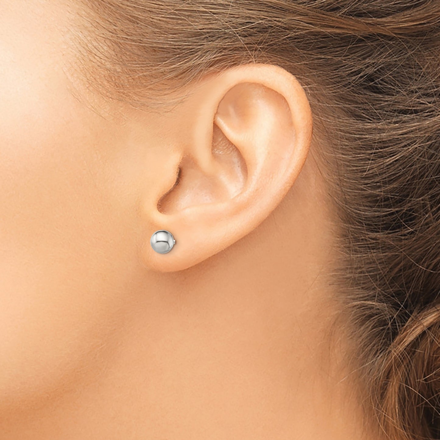 Sterling Silver Polished 6mm/10mm Ball Front Back Post Earrings