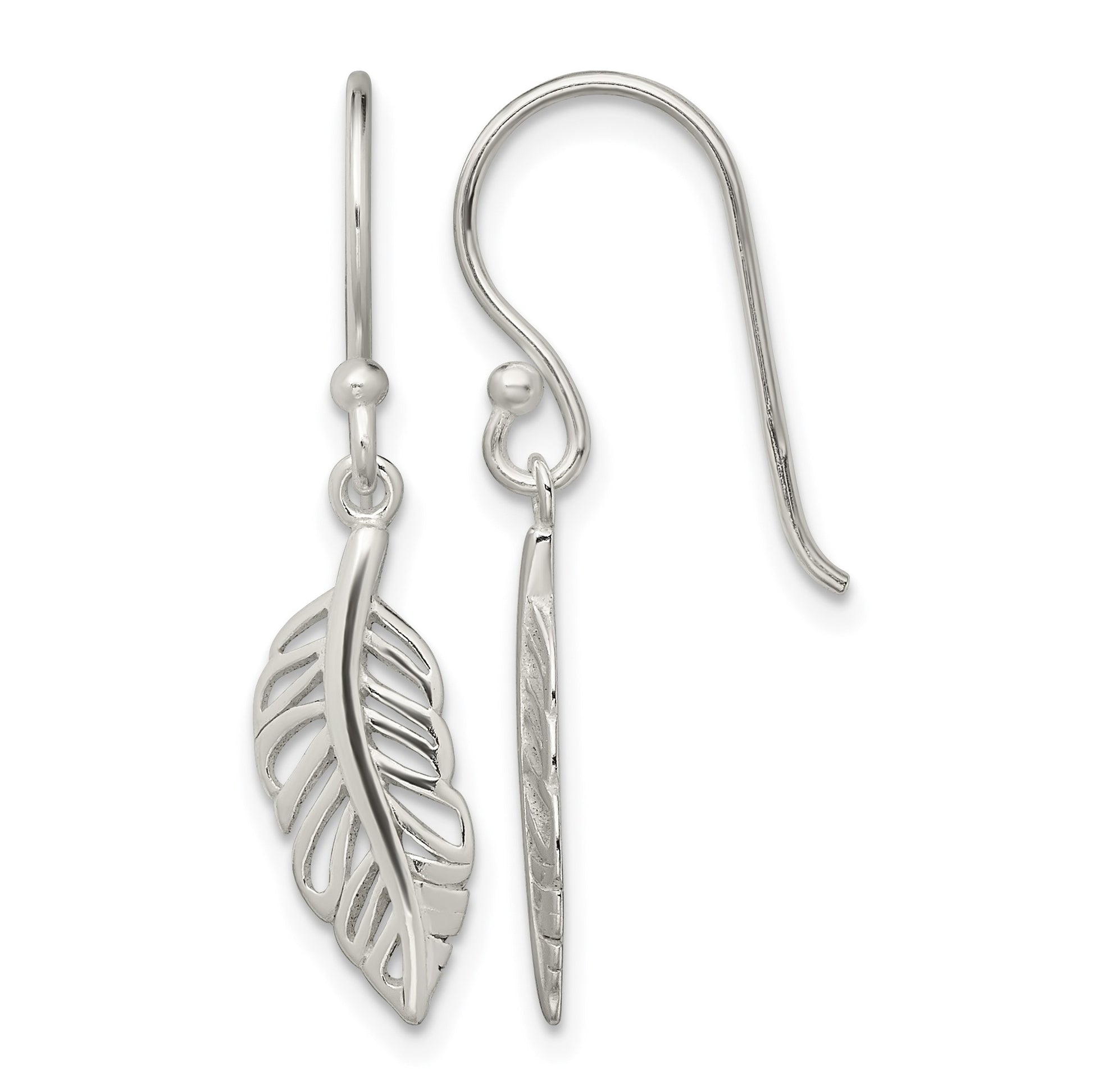 Sterling Silver Leaf Dangle Earrings