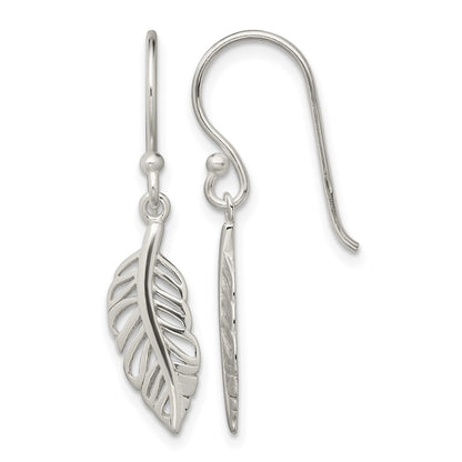 Sterling Silver Leaf Dangle Earrings